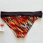 Sunsets Brown Orange White Red Fire Side Shirred Pant Bikini Bottoms NWT NOS XL Photo 3