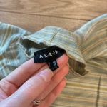 Akris  Women’s Green Blue Striped Short Sleeve Cashmere Silk Sweater Size 10 Photo 3