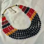 Nakamol multi strand red black and orange statement necklace Photo 2