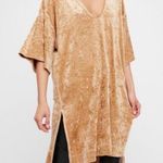 Free People  | We The Free Gold Luxe Velvet V-Neck Tunic Top Dress | Medium Photo 0