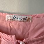 Freebird‎ Pink Cold Shoulder Button Up Top with Lace Detail Photo 1