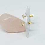 14k Gold Earrings White Screwback Photo 2