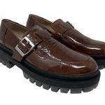 Free People  Mackenzie Brown Patent Leather Loafers 7.5 Photo 0