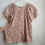 Sweet Rain Floral Blouse Pink Flutter Sleeve 2X Photo 7