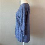 Christopher & Banks Christoper & Banks 3/4 Sleeve Ripple Textured Boatneck TShirt Blue Size Large Photo 3