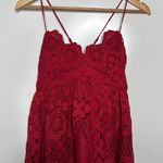 Maeve Anthropologie Red Summer Moon Lace Babydoll Dress Size 2 Photo 5