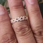 Rose Gold Hearts Band Style Ring Adjustable Pink Photo 5
