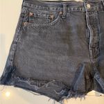 AGOLDE  Parker Jean Cut Off Shorts Trance Black Denim Distressed High Rise 33 Photo 10