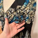 Agora Deep Teal Blue Ruffled Bell Sleeve Blouse Size M Photo 3