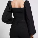 & Other Stories & Other Stories Crop Fitted Smocked Corset Puff Balloon Long Sleeve Top Black 2 Photo 1
