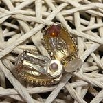 St. John  • WHITE & GOLD SPRINKLE • CLIP ON EARRINGS Photo 1