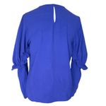 EXPRESS  Womens Blouse Sz Small Blue Long Sleeve Office Work Wear Business Retro Photo 2