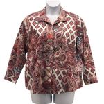 Chicos Womens‎ Button Up Blouse 16P Or 3P Burgundy Professional Business Career Red Photo 0