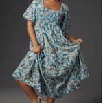 Anthropologie By Short-Sleeve Smocked Babydoll Midi Dress Size XL B32 Photo 0