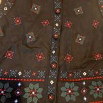 Talbots  Women's Black Embroidered Floral Medallion Button Front Vest Size L Photo 1