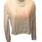 PINK - Victoria's Secret PINK VS Y2K Cropped LS Spell~Out Tee Sz. S White Lace Up Back Beachy Summer Vibe Photo 1