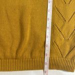 Lulus  Pointelle Me More Sweater Mustard Yellow Cotton Blend Oversized Size Small Photo 13