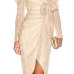 Tularosa Renee Midi Dress in Sandstone with Shimmer Size S Photo 0