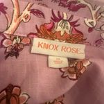 Knox Rose  2X Purple Floral Boho Tunic Top Rayon Linen Button Front Photo 3