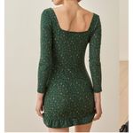 Reformation  Large Angelina Knit Mini Dress Floral Sweetheart Neck Long Sleeve Photo 5