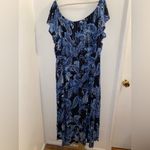 Lane Bryant  women’s plus size 22/24 blue off the shoulder paisley maxi dress Photo 3