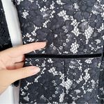 Alexis • Whitney Dress black white lace two tone colorblock sheath midi Photo 13