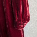 Eileen Fisher Dress Deep Cranberry Silk Blend Velvet Long-Sleeve Dress Sz XS NWT Photo 9