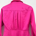 Milly Jordan Long Sleeve Satin Faux Wrap Dress Shirtdress Long Sleeve Small Pink Photo 6