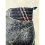 Clarks Navy Blue Whistle Bea Ankle Boot Lace Up + Zip Quilted Plaid Preppy Sz 9 Photo 6