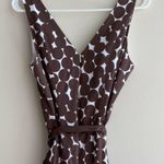 Nine West Brown and White Polka Dot Fit & Flare Dress, Belted Dress, Size 12 Photo 12