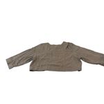 Torrid  Blouse Women Brown‎ Crop Top Collarless Button Up Long Sleeve Size 3 Photo 2