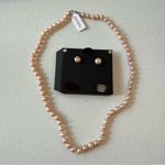 Macy's RH Macy’s & Co cultured fresh water Pearl sterling silver Necklace Earring Set Photo 2