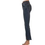 ZARA  Womens Gray Denim Jeans High Rise Slim Straight Flare Bottoms Raw Hem Sz 2 Photo 1