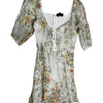 VICI  Floral Puff Sleeve Dress XS Linen Blend cottagecore boho spring smock Photo 0