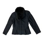Vintage Peplum Jacket Womens S? Used Black Lined Fuzzy Collar Photo 3