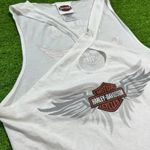 Retro Harley Davidson Tank Top Med. White Crystals Wings Red Rock Las Vegas USA Photo 1