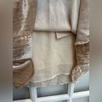 Anthropologie Floreat Gold Champagne Velvet Short Sleeve Dress Women’s Size S Photo 7