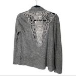 Forever 21 SZ S grey open front cardigan with crochet back Photo 2