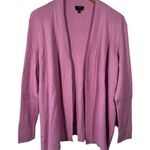 Talbots Cardigan Women 3X Pink Plus Size Open Front Ribbed Knit Sweater Spring Photo 0