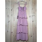 Lulus NWT  Sophisticated Occasion Pink Bustier Lace-Up Maxi Dress Cocktail Sz S Photo 3