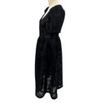 Kurt Lyle Malia Dress Black Lace Puff Sleeve Button Front Size Small Photo 7