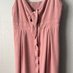 Button Front Midi Dress Womens 2X Smocked Fairy Cottagecore Soft Girl Romantic Pink Photo 2