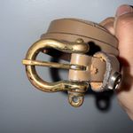 Vintage Etienne Aigner Belt Latte Light Brown Leather Brass Gold Buckle‎ 32” Photo 1