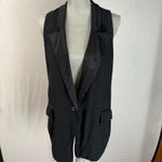 We The Free Free People  Lennie Long Vest in Black SZ Small Photo 5