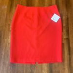 Ellen Tracy  NWT Skirt 12 Vibrant Tomato Paste Red Pencil Back Zip Mini Classic Photo 0