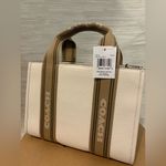 Coach 🆕  ✨ RFB smith tote mini Cream and Tan Tote Bag with crossbody NWT Photo 1