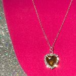 Topaz Birthstone Gemstone Heart Necklace Sterling Silver Orange Photo 5