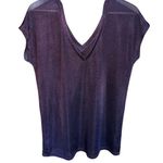 Stella & Dot  v-neck cap sleeved sheer top with black and gold cross back detail Photo 0