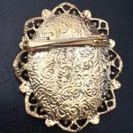 Vintage Gold Tone Victorian Lady Cameo Brooch Photo 2
