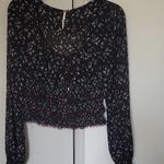 Free People  Floral Lolita Top Black Women's  size XS Photo 2